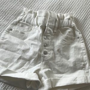 White jean shorts